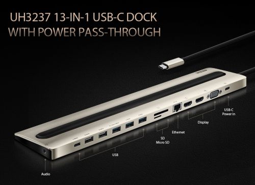 ATEN UH3237-AT USB-C Multiport Dock with Power Pass-Through